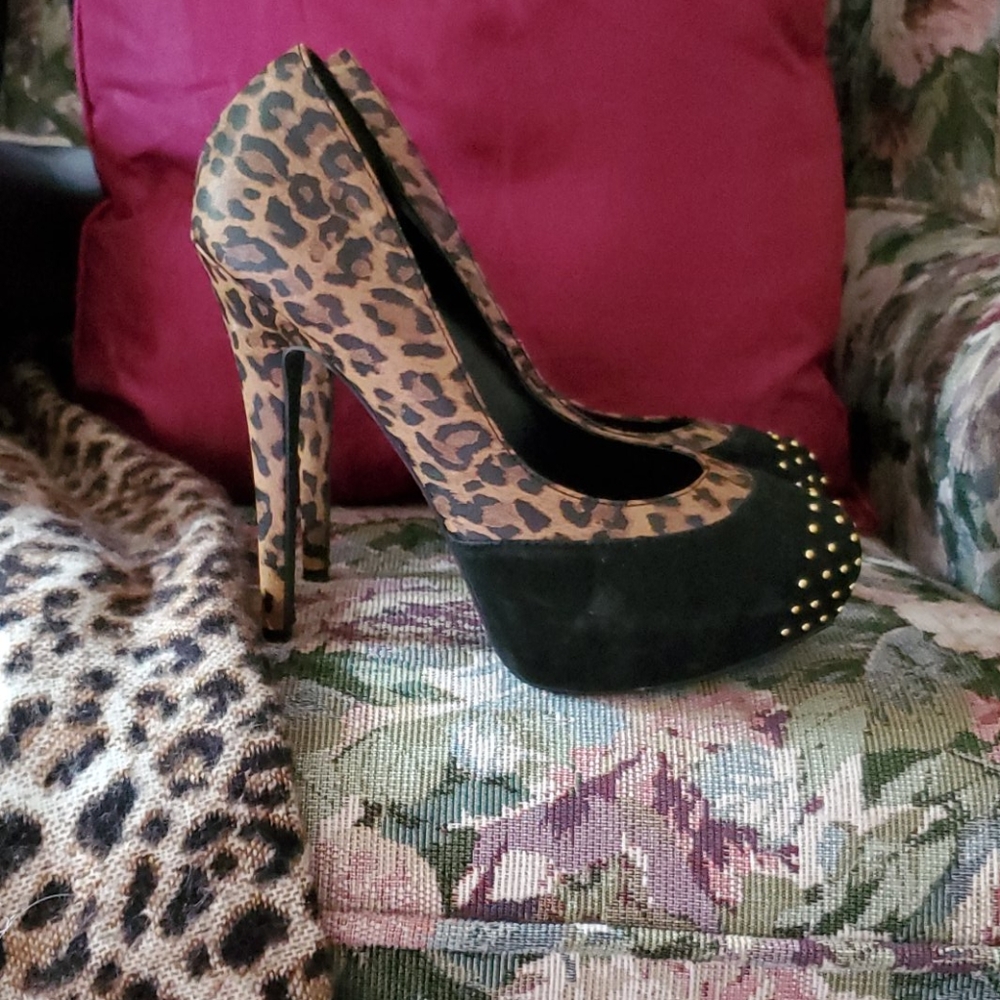 Leopard  and Black 4inch Heels
